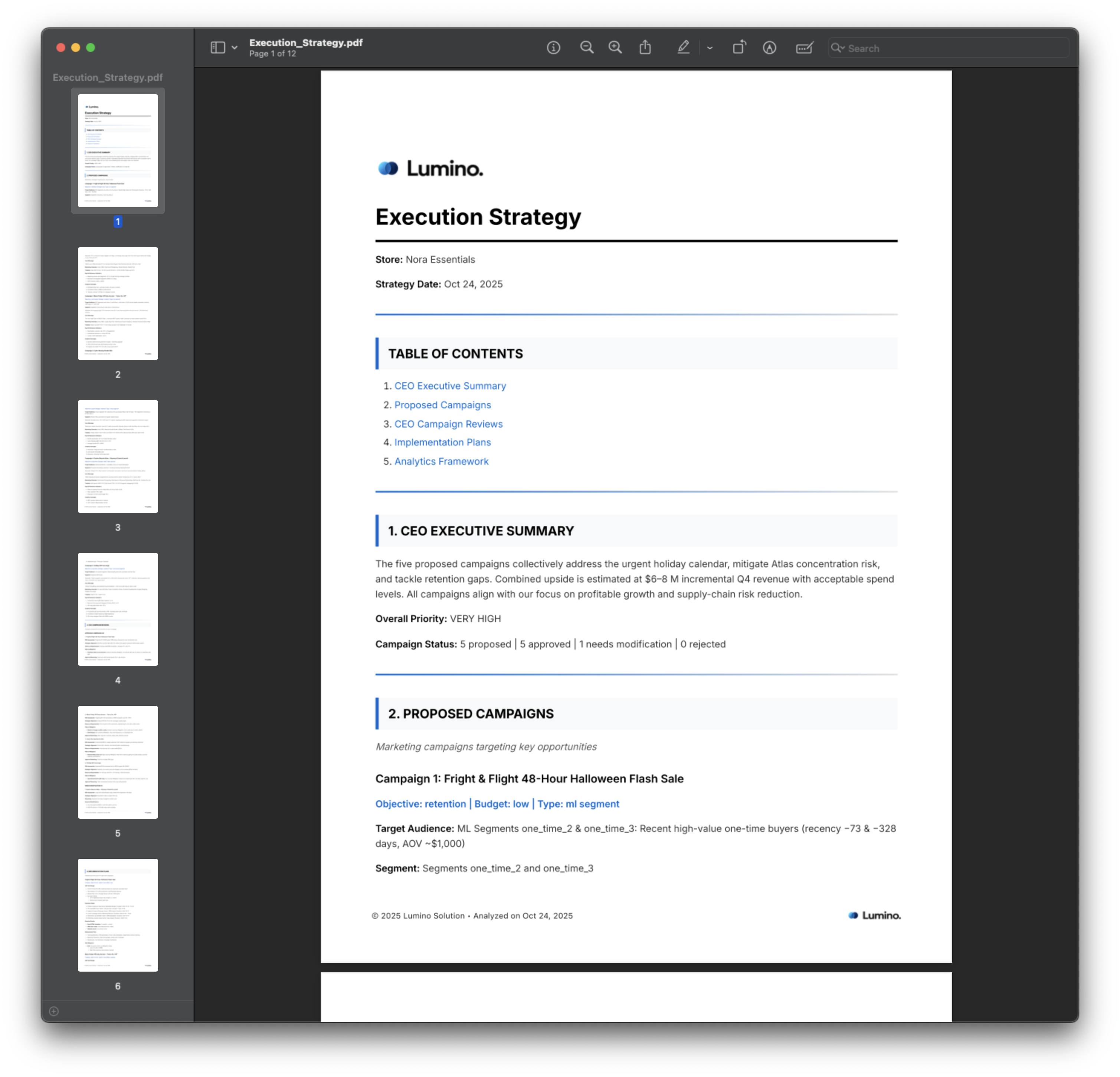 Execution Strategy PDF Report